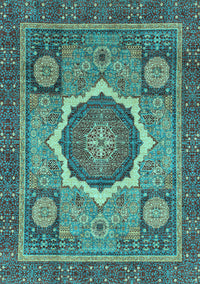 Abstract Light Blue Modern Rug, abs2357lblu