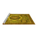 Sideview of Machine Washable Abstract Yellow Modern Rug, wshabs2357yw