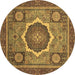 Round Machine Washable Abstract Brown Modern Rug, wshabs2357brn