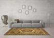 Machine Washable Abstract Brown Modern Rug in a Living Room,, wshabs2357brn