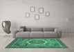 Machine Washable Abstract Turquoise Modern Area Rugs in a Living Room,, wshabs2357turq