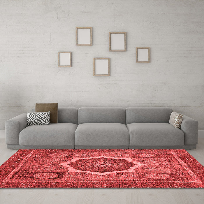 Modern Red Washable Rugs