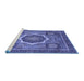 Sideview of Machine Washable Abstract Blue Modern Rug, wshabs2357blu