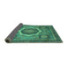 Sideview of Abstract Turquoise Modern Rug, abs2357turq