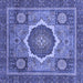 Square Abstract Blue Modern Rug, abs2357blu