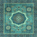 Square Abstract Light Blue Modern Rug, abs2357lblu