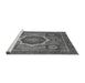 Sideview of Machine Washable Abstract Gray Modern Rug, wshabs2357gry