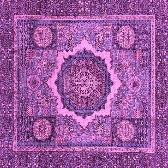 Square Machine Washable Abstract Purple Modern Area Rugs, wshabs2357pur