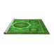 Sideview of Machine Washable Abstract Green Modern Area Rugs, wshabs2357grn