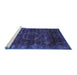 Sideview of Machine Washable Abstract Blue Modern Rug, wshabs2358blu