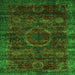 Square Abstract Green Modern Rug, abs2358grn