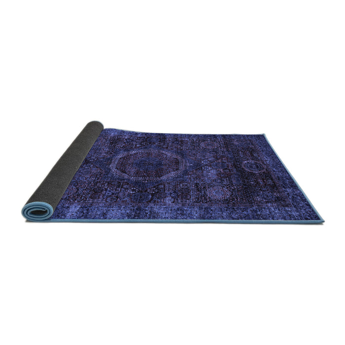 Sideview of Abstract Blue Modern Rug, abs2358blu