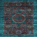 Square Abstract Light Blue Modern Rug, abs2358lblu