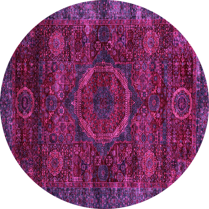Round Abstract Pink Modern Rug, abs2358pnk