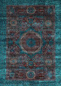 Abstract Light Blue Modern Rug, abs2358lblu