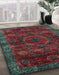 Machine Washable Abstract Cranberry Red Rug in a Family Room, wshabs2358