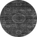 Round Machine Washable Abstract Gray Modern Rug, wshabs2358gry