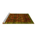 Sideview of Machine Washable Abstract Yellow Modern Rug, wshabs2358yw