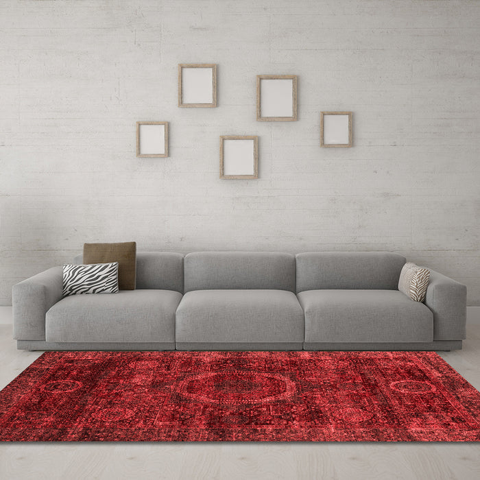 Modern Red Washable Rugs