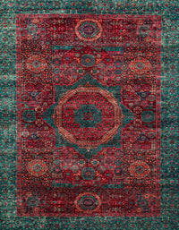 Machine Washable Abstract Cranberry Red Rug, wshabs2358