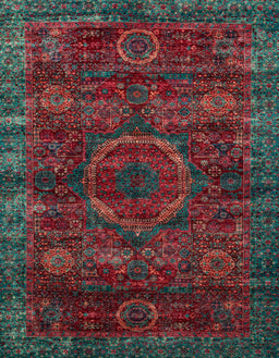 Machine Washable Abstract Cranberry Red Rug, wshabs2358