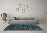 Machine Washable Abstract Light Blue Modern Rug, wshabs2358lblu