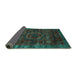 Sideview of Abstract Turquoise Modern Rug, abs2358turq