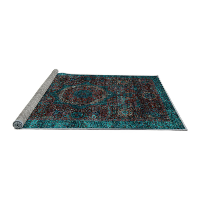 Sideview of Machine Washable Abstract Light Blue Modern Rug, wshabs2358lblu