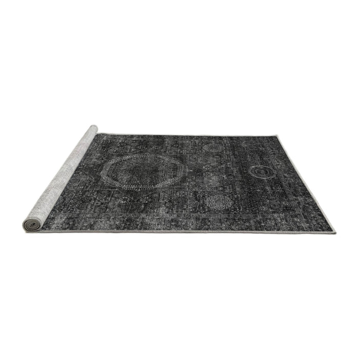 Sideview of Machine Washable Abstract Gray Modern Rug, wshabs2358gry