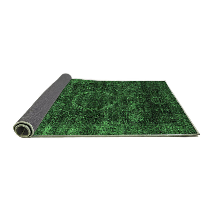 Sideview of Abstract Emerald Green Modern Rug, abs2358emgrn