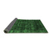 Sideview of Abstract Emerald Green Modern Rug, abs2358emgrn