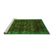 Sideview of Machine Washable Abstract Green Modern Area Rugs, wshabs2358grn