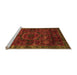 Sideview of Machine Washable Abstract Orange Modern Area Rugs, wshabs2358org