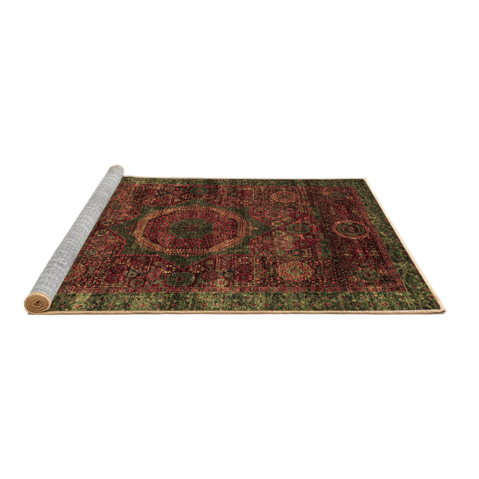 Sideview of Machine Washable Abstract Brown Modern Rug, wshabs2358brn