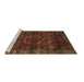 Sideview of Machine Washable Abstract Brown Modern Rug, wshabs2358brn