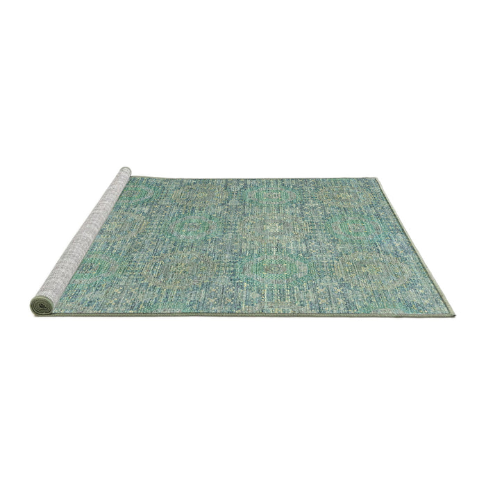 Sideview of Machine Washable Abstract -Sea Green Rug, wshabs2359