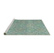 Sideview of Machine Washable Abstract -Sea Green Rug, wshabs2359