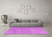 Machine Washable Abstract Pink Modern Rug in a Living Room, wshabs2359pnk