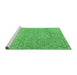 Sideview of Machine Washable Abstract Emerald Green Modern Area Rugs, wshabs2359emgrn