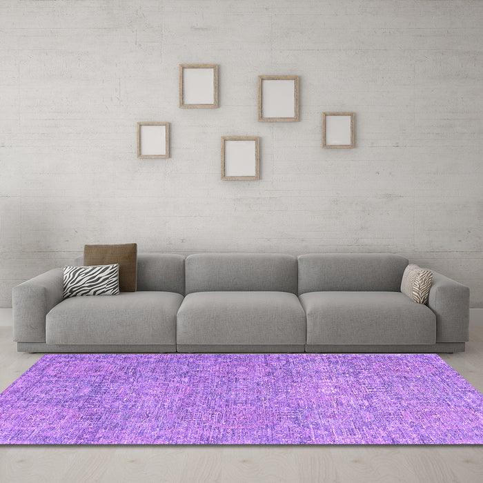 Machine Washable Abstract Purple Modern Area Rugs in a Living Room, wshabs2359pur
