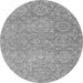 Round Abstract Gray Modern Rug, abs2359gry