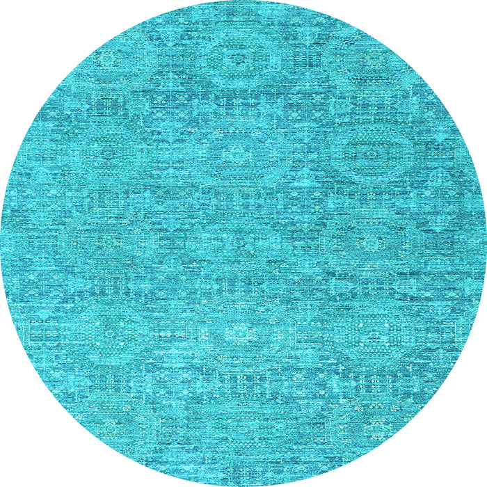 Round Abstract Light Blue Modern Rug, abs2359lblu