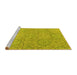 Sideview of Machine Washable Abstract Yellow Modern Rug, wshabs2359yw