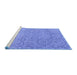 Sideview of Machine Washable Abstract Blue Modern Rug, wshabs2359blu