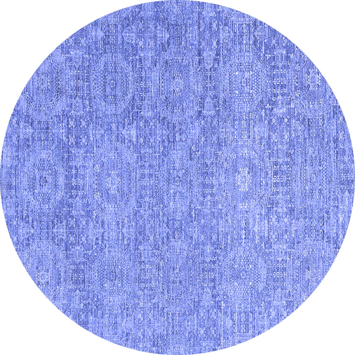 Round Machine Washable Abstract Blue Modern Rug, wshabs2359blu