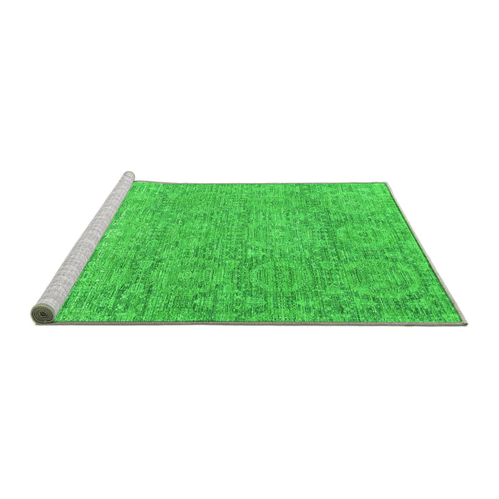 Sideview of Machine Washable Abstract Green Modern Area Rugs, wshabs2359grn
