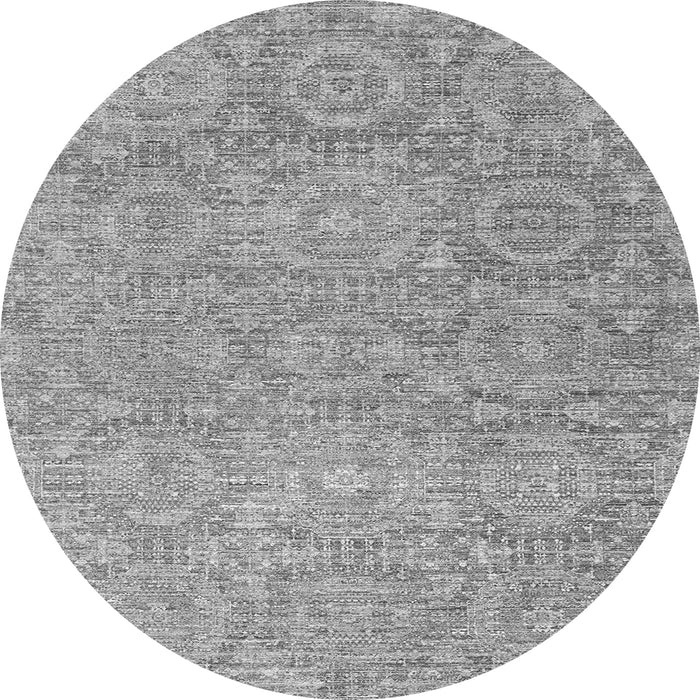 Round Machine Washable Abstract Gray Modern Rug, wshabs2359gry