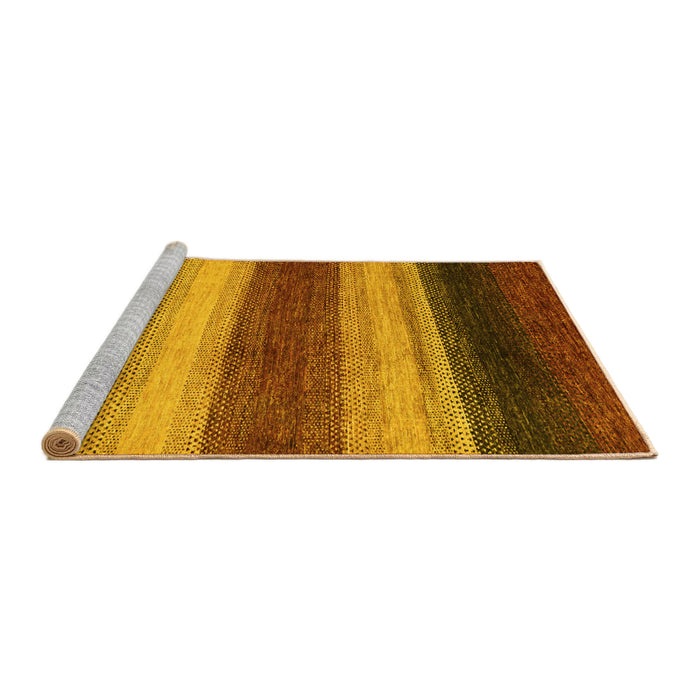 Sideview of Machine Washable Abstract Yellow Modern Rug, wshabs235yw