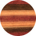 Round Abstract Orange Modern Rug, abs235org