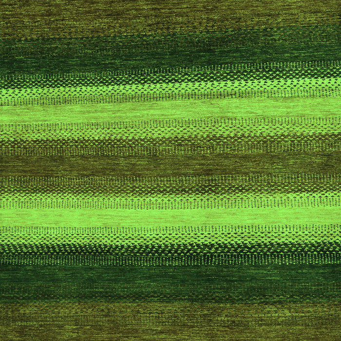 Square Machine Washable Abstract Green Modern Area Rugs, wshabs235grn